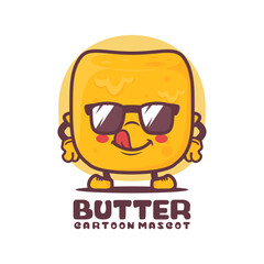 butter cartoon mascot. food vector illustration