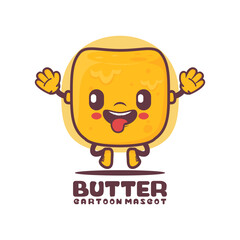 butter cartoon mascot. food vector illustration