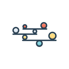 Color illustration icon for equilibrium