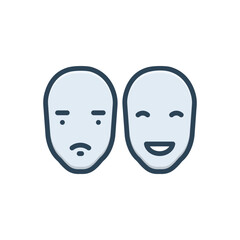 Color illustration icon for faces