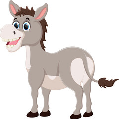 cartoon happy donkey isolated on white background	
