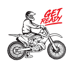 Fototapeta na wymiar Motocross vector illustration, perfect for tshirt design and touring club event logo