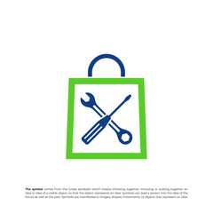 Mechanic Shop Logo Vector. Shop Mechanic logo design concept template. Creative Simple Icon Symbol