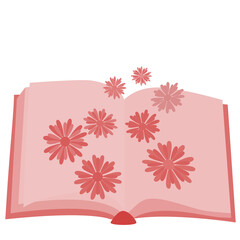 OPEN BOOK WITH FLOWERS GROWING OUT OF IT
