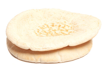 Pita bread isolated on white background. National cuisine. Healthy eating. Vegetarian food.