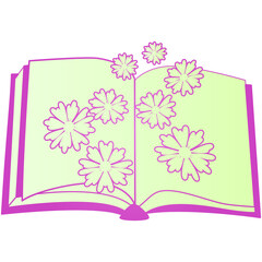 OPEN BOOK WITH FLOWERS GROWING OUT OF IT
