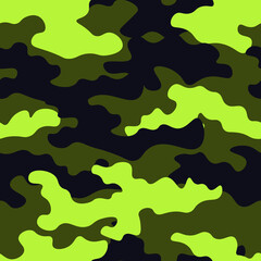 Camouflage texture seamless pattern. Abstract modern military ornament for army and hunting print. Vector background