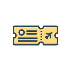 Color illustration icon for ticket
