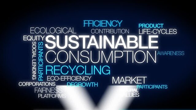 Sustainable consumption recycling green ecology efficiency development sustainability resouces renewable fairness degrowth ecological words tag cloud blue text conference innovation tagcloud word