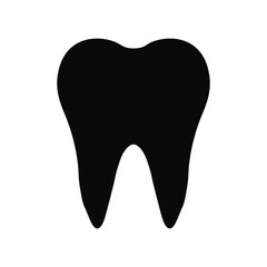 Tooth silhouette icon, Tooth flat vector illustration for graphic design.