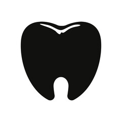 Tooth silhouette icon, Tooth flat vector illustration for graphic design.