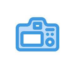 Camera screen icon in blue style about camera, use for website mobile app presentation