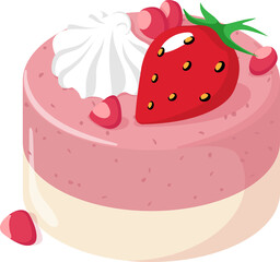 Strawberry yogurt cheese Cake background pink