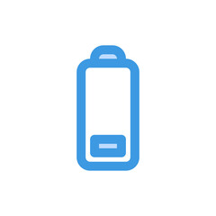 Low battery icon in blue style about camera, use for website mobile app presentation