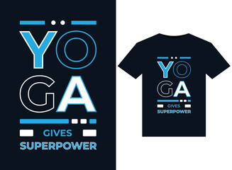 YOGA GIVES SUPERPOWER illustration for print-ready T-Shirts design