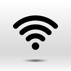 Wi-fi black icon. Black sign on white background. Best for polygraphy, mobile apps and web design.