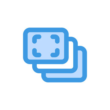 Burst icon in blue style about camera, use for website mobile app presentation