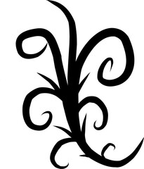 Abstract shape plant hand drawn  icon design vector