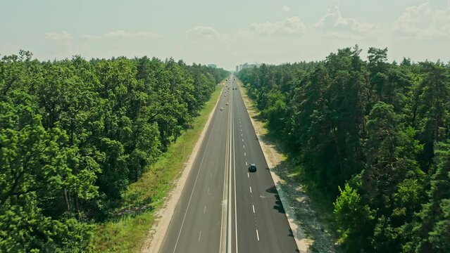 Road transport drone field sun sunset logistic cars city forest