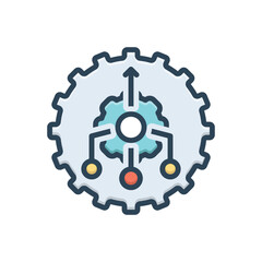 Color illustration icon for consolidation