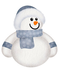 Christmas snowman watercolor 