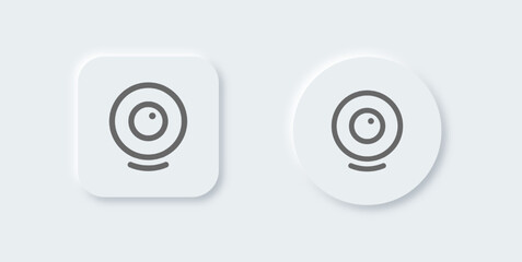 Webcam line icon in neomorphic design style. Video camera signs vector illustration.