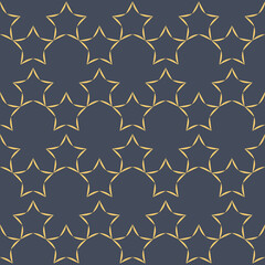 Night starry sky seamless pattern, star on dark background for design