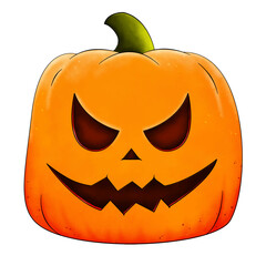 A happy face. Realistic Halloween pumpkin vector. Vector illustration on white background
