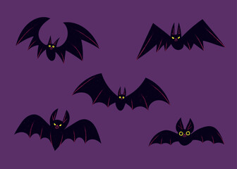 Fototapeta na wymiar Fancy Halloween Bat Collection