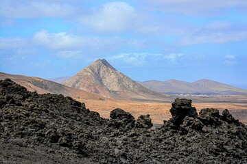 volcanic landscape in island