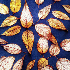 Obraz na płótnie Canvas Pattern old dry red yellow autumn leaves. Autumn backdrop.
