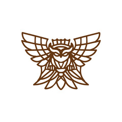 owl bird monoline logo Design vector graphic