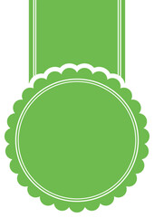 Fototapeta na wymiar vector illustration of green colored award ribbon medal banner on white background