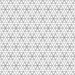 Seamless traditional Japanese ornament Kumiko.Black color lines.