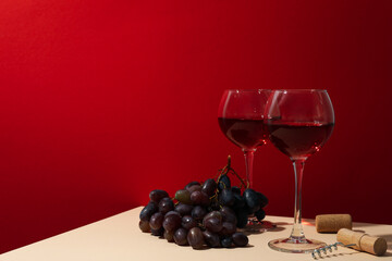 Concept of delicious alcohol drink, tasty wine