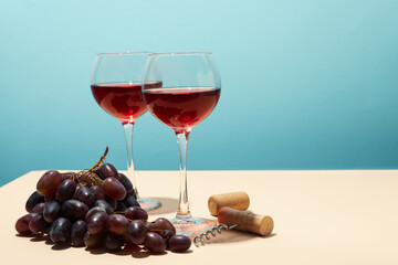 Concept of delicious alcohol drink, tasty wine