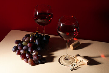 Concept of delicious alcohol drink, tasty wine