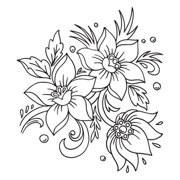 Doodle flowers . vector illustration