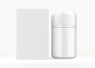pill bottle mockup isolated on white background. 3d illustration