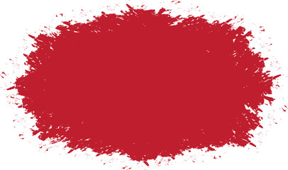 red colored vector brush painted banner on white background	