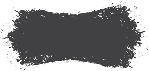 gray colored vector brush painted banner on white background	