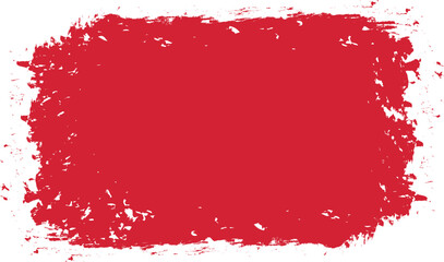 red colored vector brush painted banner on white background	