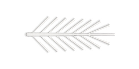 Horizontal chic glossy white clean spruce branch Christmas design for fir decor 3d template vector