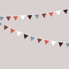 Fototapeta premium colourful Party Background with Flags Vector Christmas triangle bunting flags in scandinavian style for your designs poster, card, invitations and greeting cards