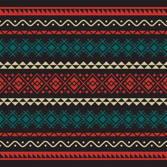 Colorful aztec seamless tribal vintage ethnic pattern