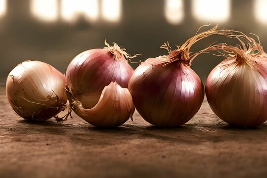 Closeup Of Fresh Harvest Onion Bulbs