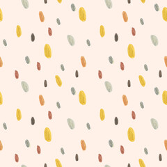 Texture seamless pattern of hand drawn simple oval shapes on a light background. Used for printing on paper, fabric, packaging, wallpaper.