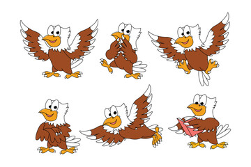 cute eagle animal cartoon graphic