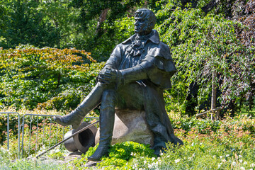 Monument to Jean Georg Haffner at park Polnocny North park in Sopot, Poland. Haffner was a medical doctor and the founder of the first spa located in Zoppot (Sopot)