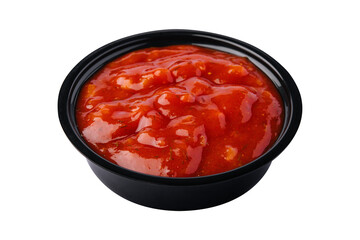 bowl of ketchup isolated on white